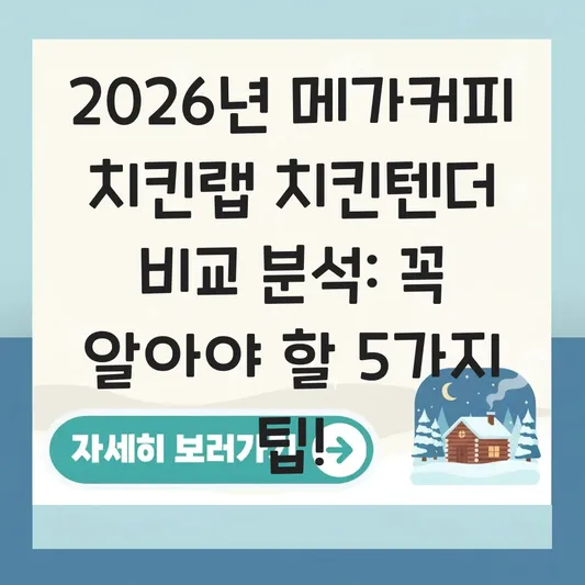 메가커피 치킨랩 치킨텐더 비교 분석