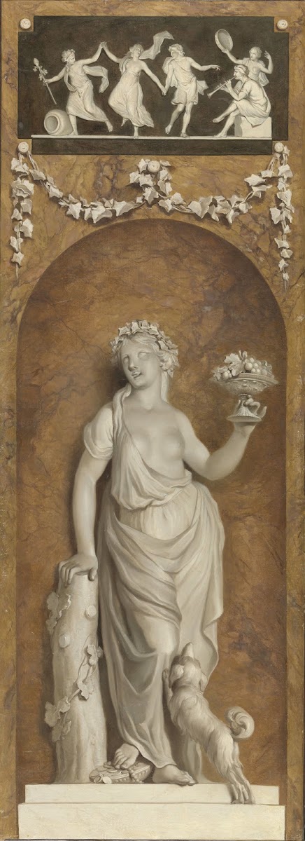 Behangselschildering met bacchante 1786