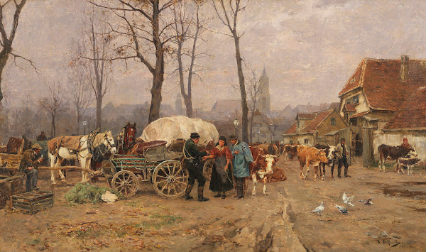 Herbstlicher Viehmarkt 1910