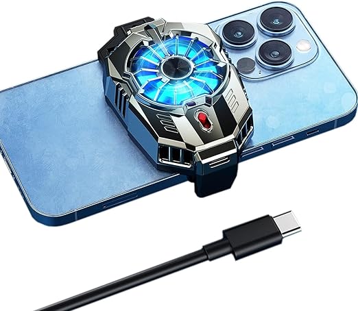 Phone Cooler Fan with RGB Lights – Dual-Speed -G