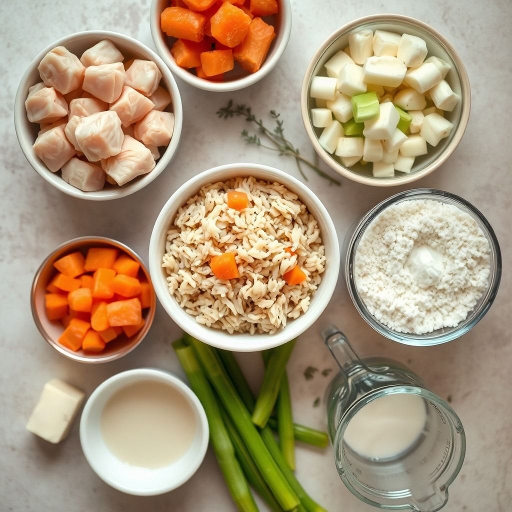 Ingredients for Creamy Chicken and Wild Rice Soup Recipe for Dinner – Easy One-Pot Comfort
