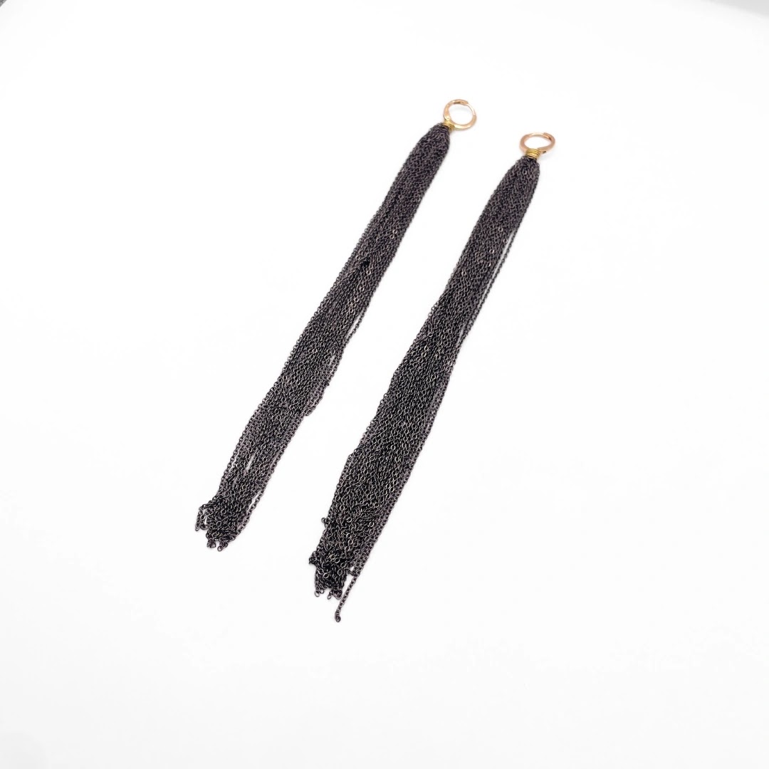 Серьги Водопад BLACK L