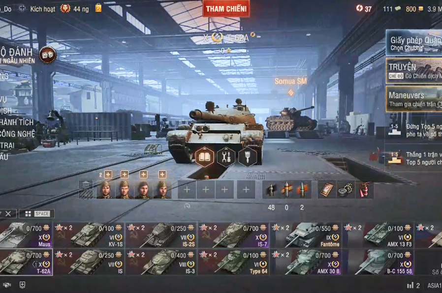 Acc World of Tanks PC gồm 5 tank X IS-7, T-62A, AMX 30B, Mau...