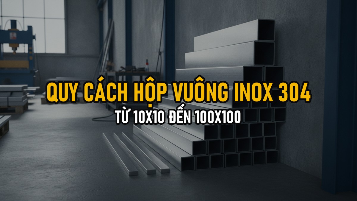 Bảng Quy Cách Hộp Vuông Inox 304 Phổ Biến 2026: Từ 10x10 Đến 100x100