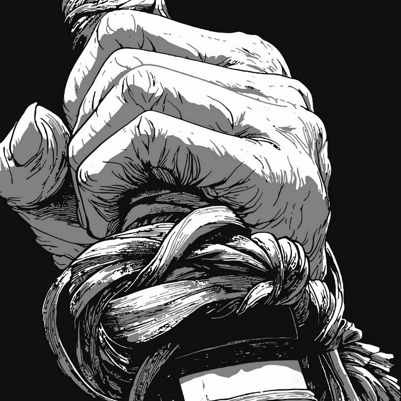 Download Intense Grip On A Wrapped Blade Full HD iPhone