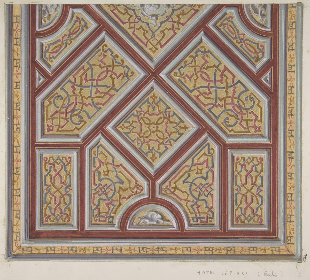Design for Ceiling Decoration in the Hôtel de Pless Berlin 19th Century