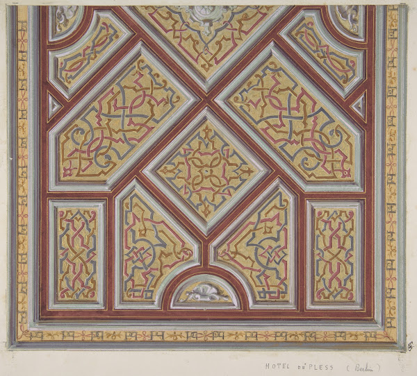 Design for Ceiling Decoration in the Hôtel de Pless Berlin 19th Century