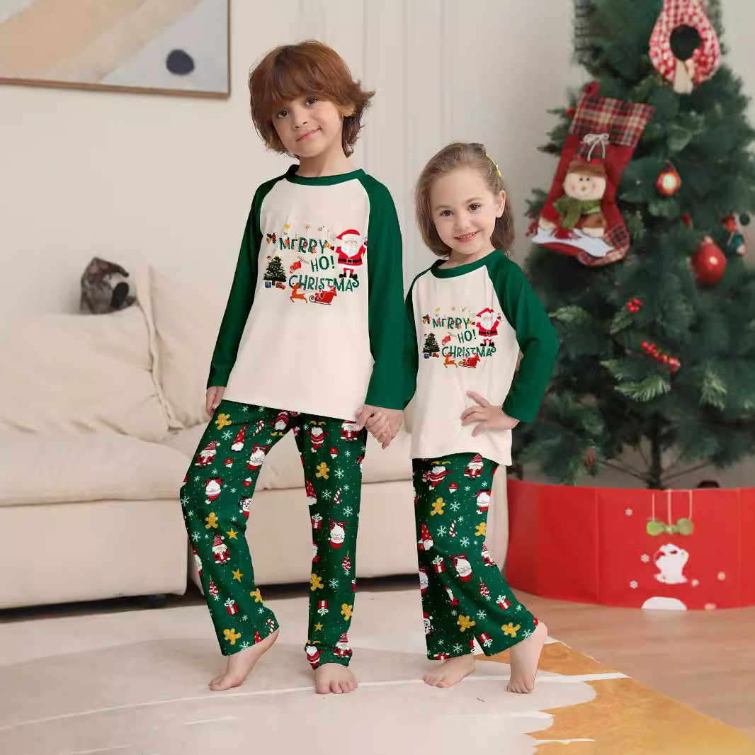 Christmas Family Pajama with Snowflakes and Santa Claus
