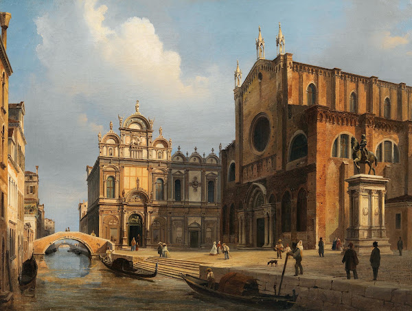 Venice Campo Santi Giovanni e Paolo with the Zanipolo Church and the Scuola Gran