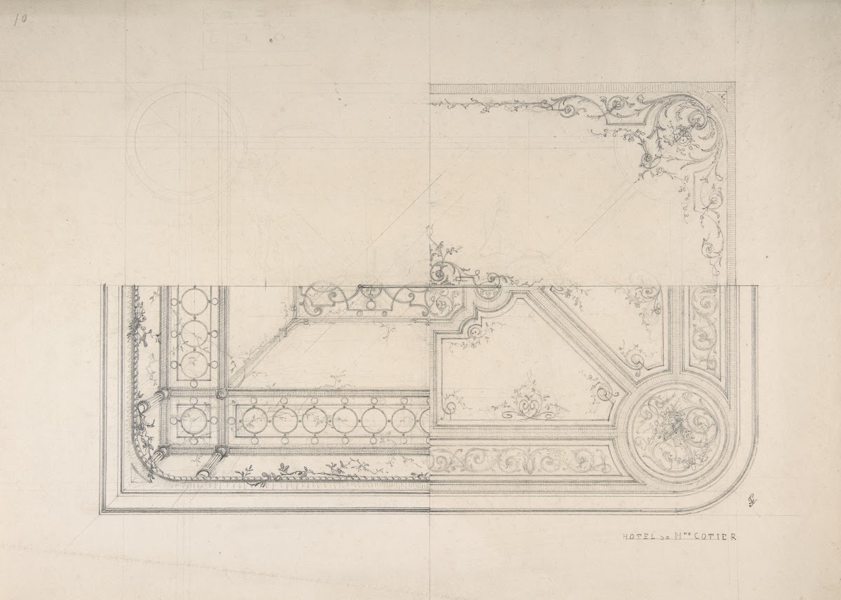 Three Designs for Ceilings Hôtel Cottier ca 1879