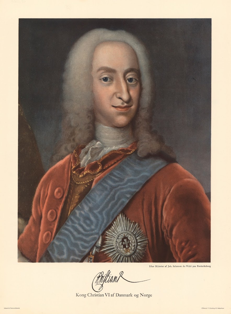 King Christian VI of Denmark and Norway after Johan Salomon du Wahl 1944