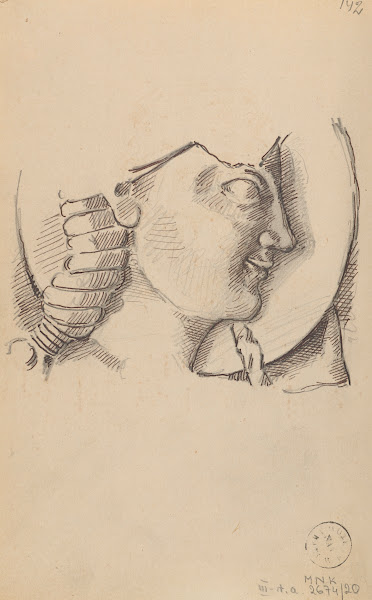 Drawing of Persephones head from an Ancient bas relief 1888