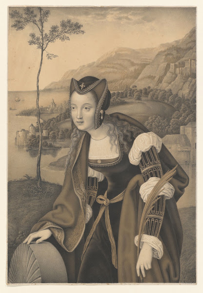 Saint Christina with millstone in a landscape 1823