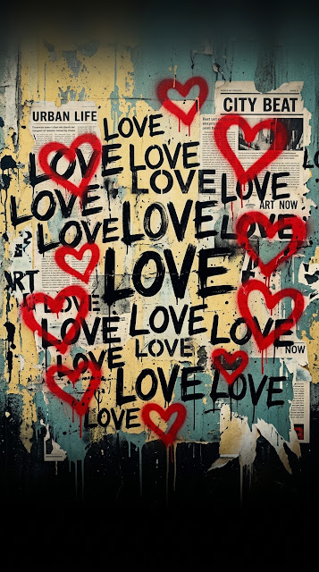 Grunge Love Typography Abstract Wallpaper - Free mobile Wallpaper
