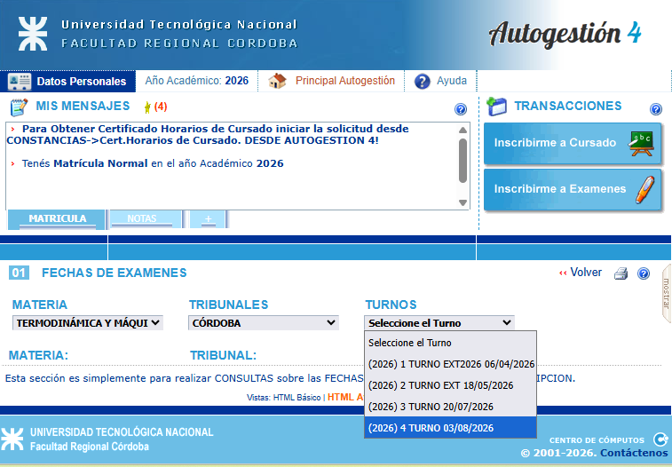 Formulario de consulta de fechas