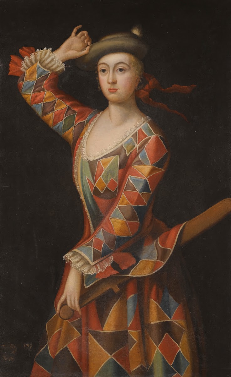 Portrait Of Mrs Hester Booth Nee Santlow C16901773Dressed As A Harlequin 1719
