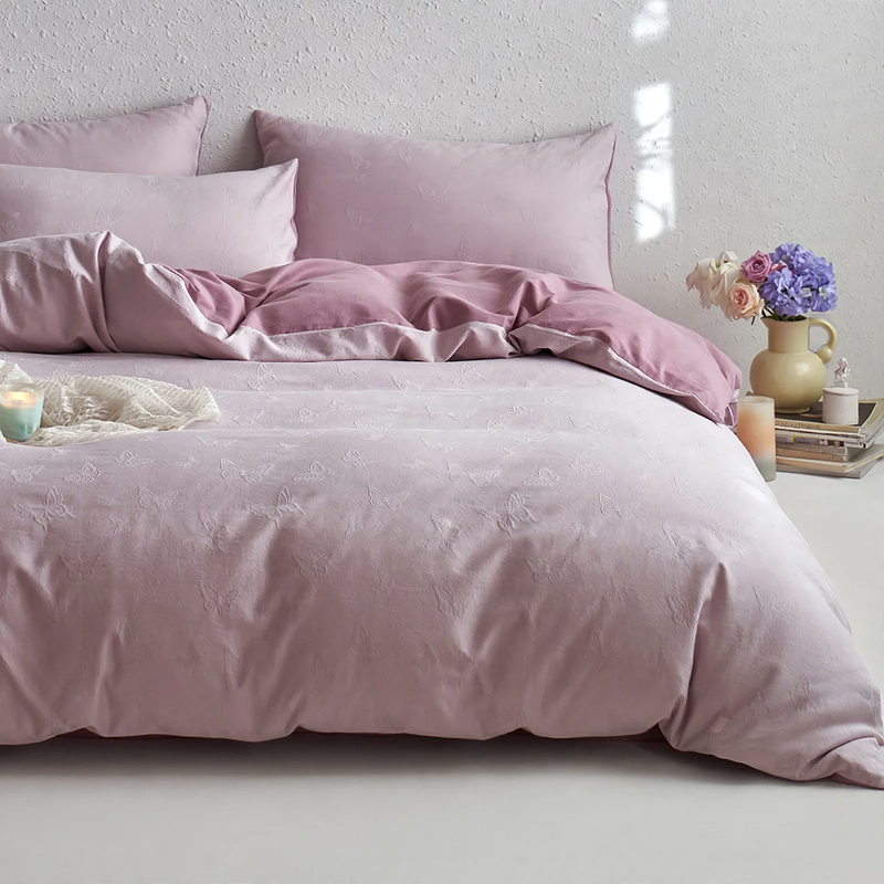 Cotton Bedding Set, 4 pieces, Butterfly motif