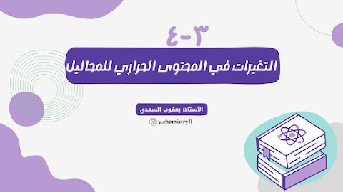 شرح درس التغيرات في المحتوى الحراري للمحاليل - إعداد يعقوب السعدي - كيمياء الصف 12 الفصل 1