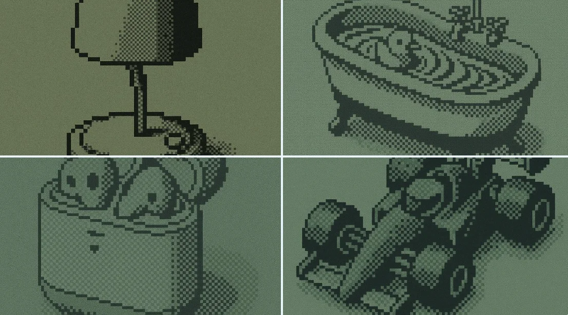 Estilo mosaico de píxeles monocromático