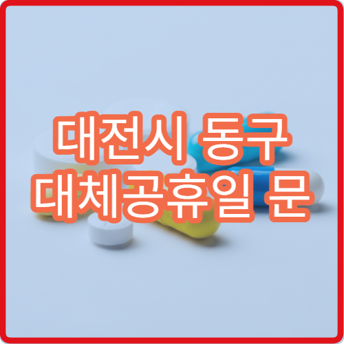 대전시 동구 대체공휴일 문 여는 약국 어디? 당번약국 영업시간 확인