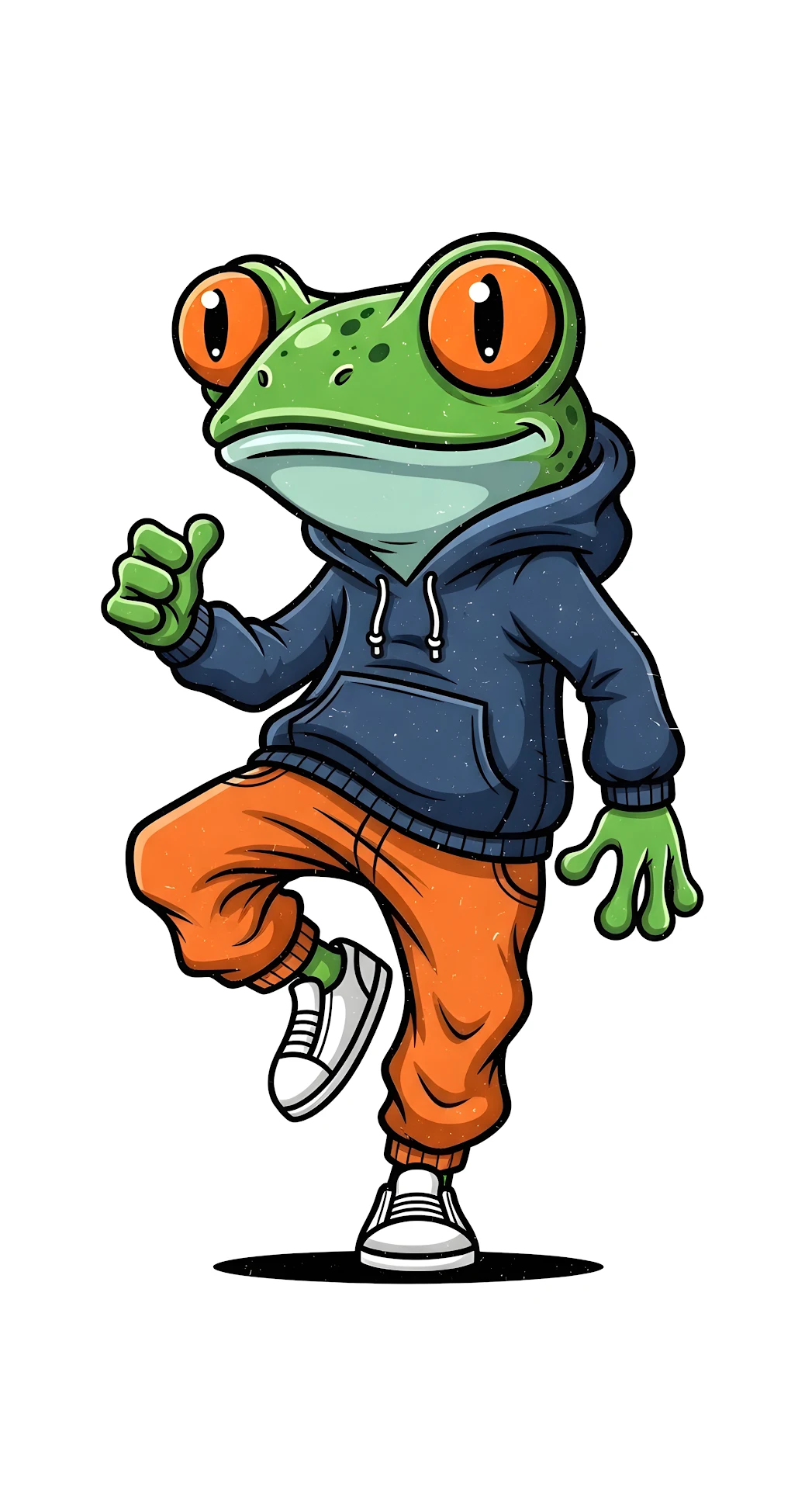 Cool Cartoon Frog in Hoodie and Streetwear Clothes - Free 4K mobile Wallpaper