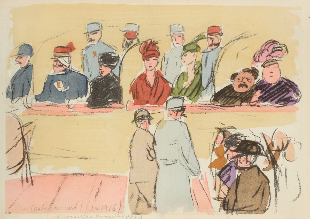 Café concert au moment de Verdun février 1916 1921