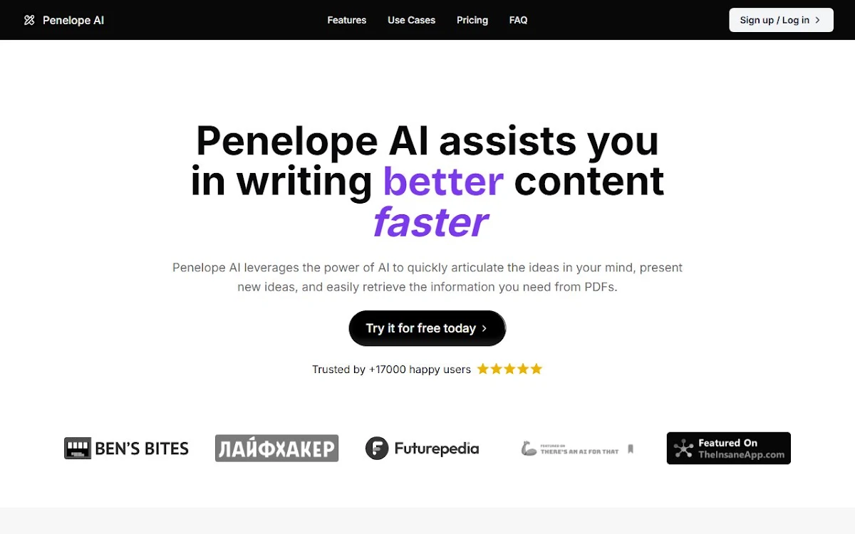 Captura de Penelope AI