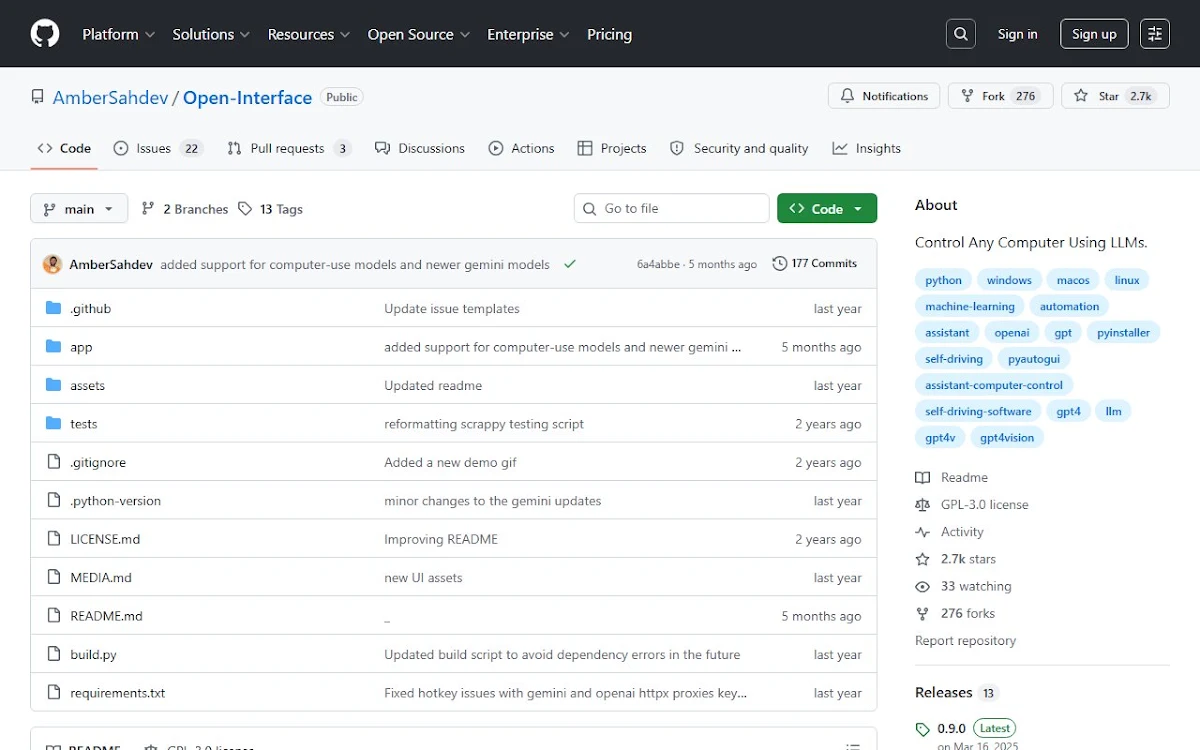 Captura de Open Interface