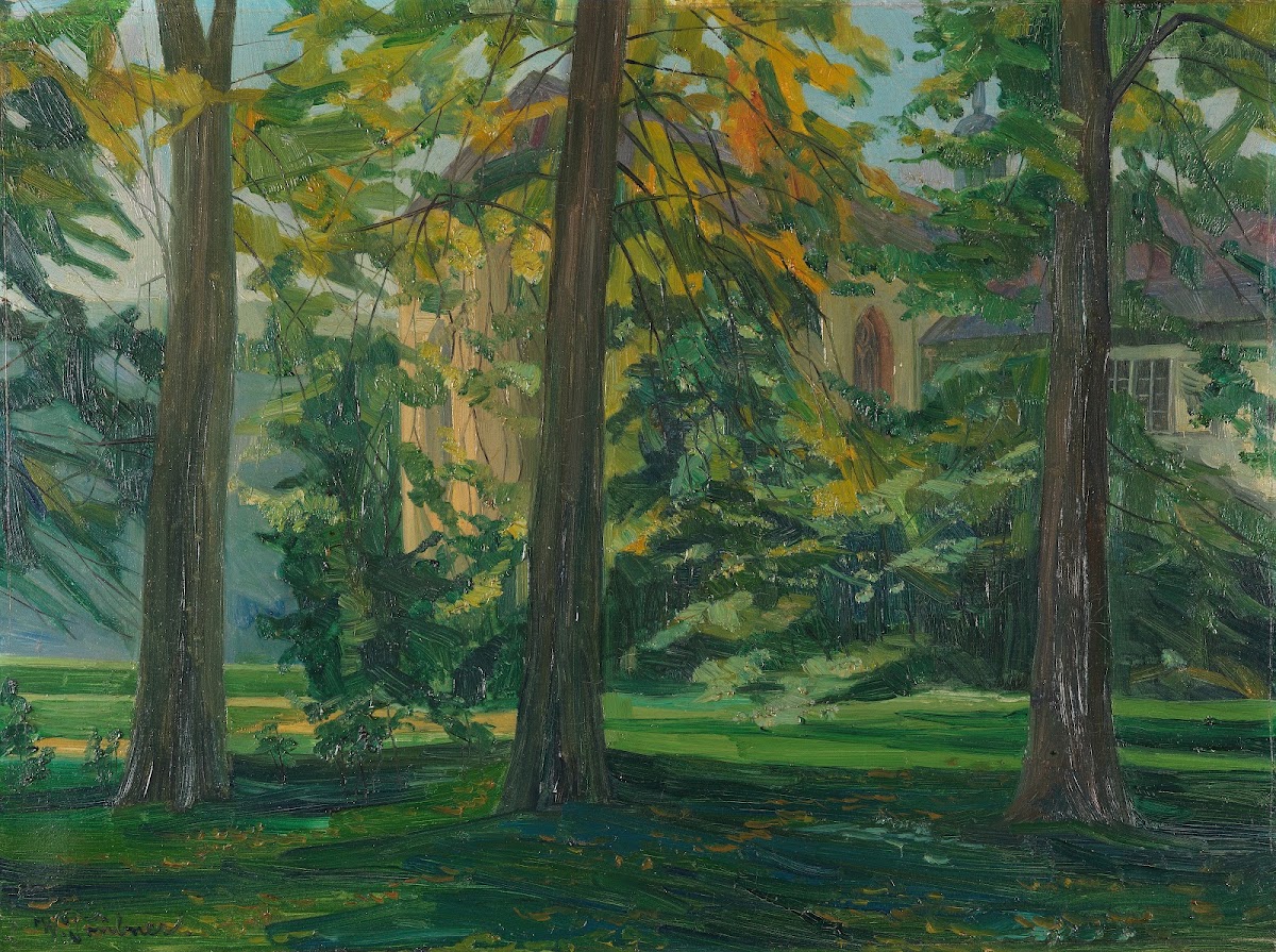 Stift Neuburg Kapelle mit drei Bäumen II 1913