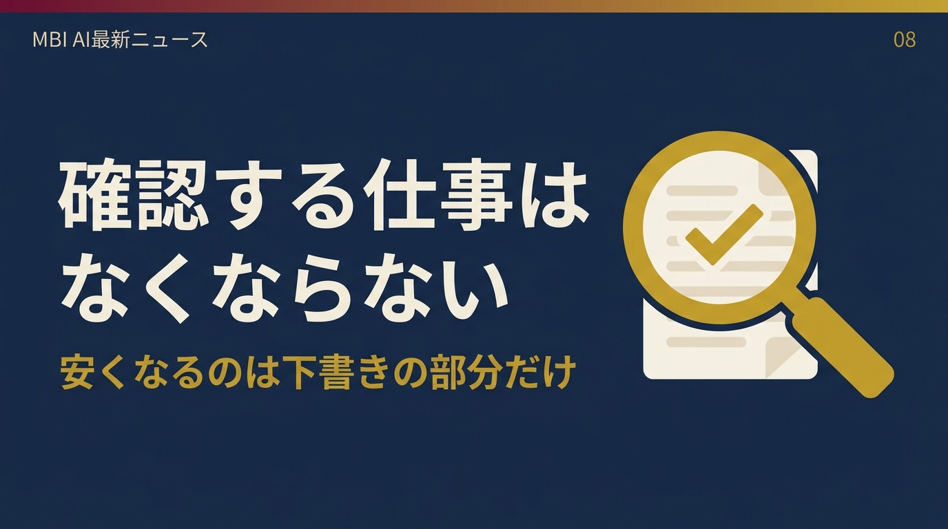確認する仕事はなくならない。安くなるのは下書きの部分だけ