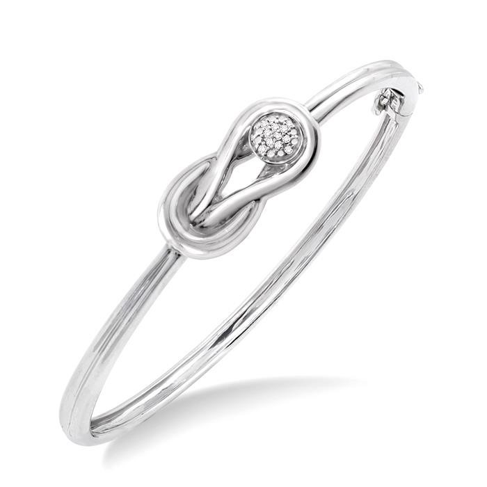 Silver Diamond Fashion Bangle