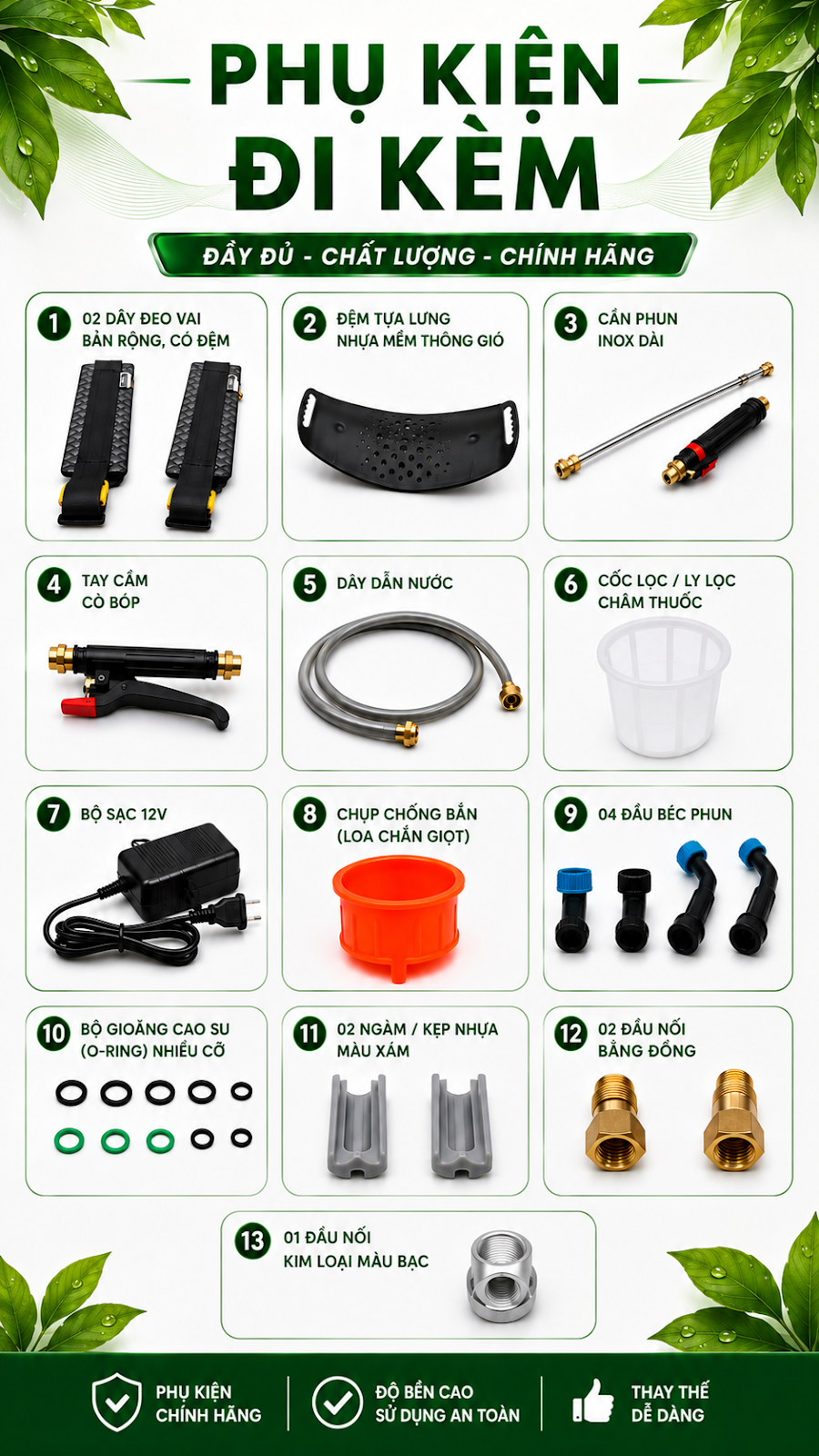 Bình phun thuốc tự khuấy - DEWOO DW20A8G - 20L 1 bơm  thumbnail 7