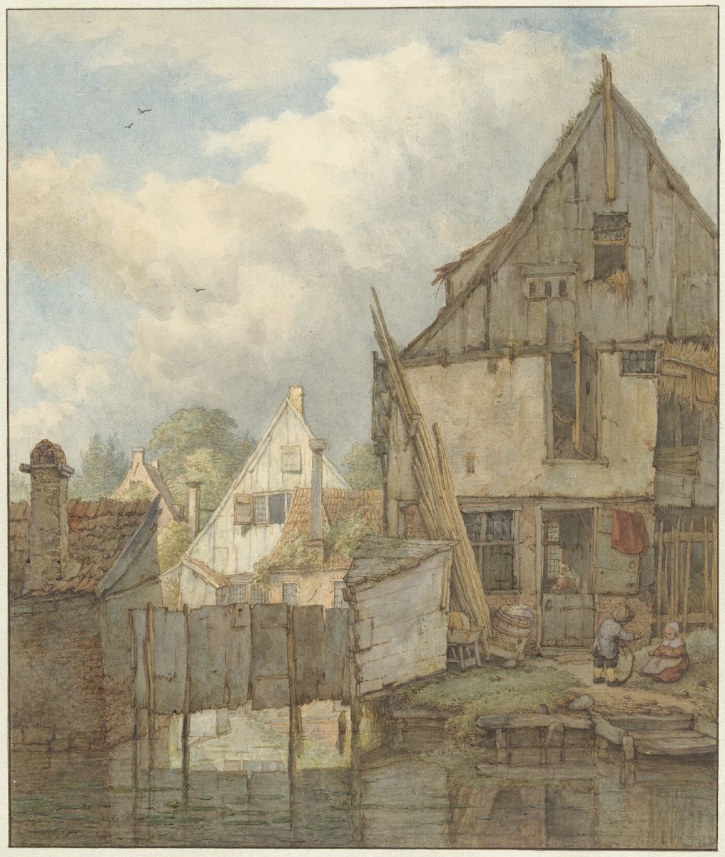 Vervallen huizen aan het water 1776   1822