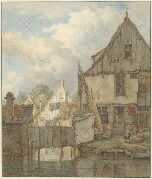 Vervallen huizen aan het water 1776   1822