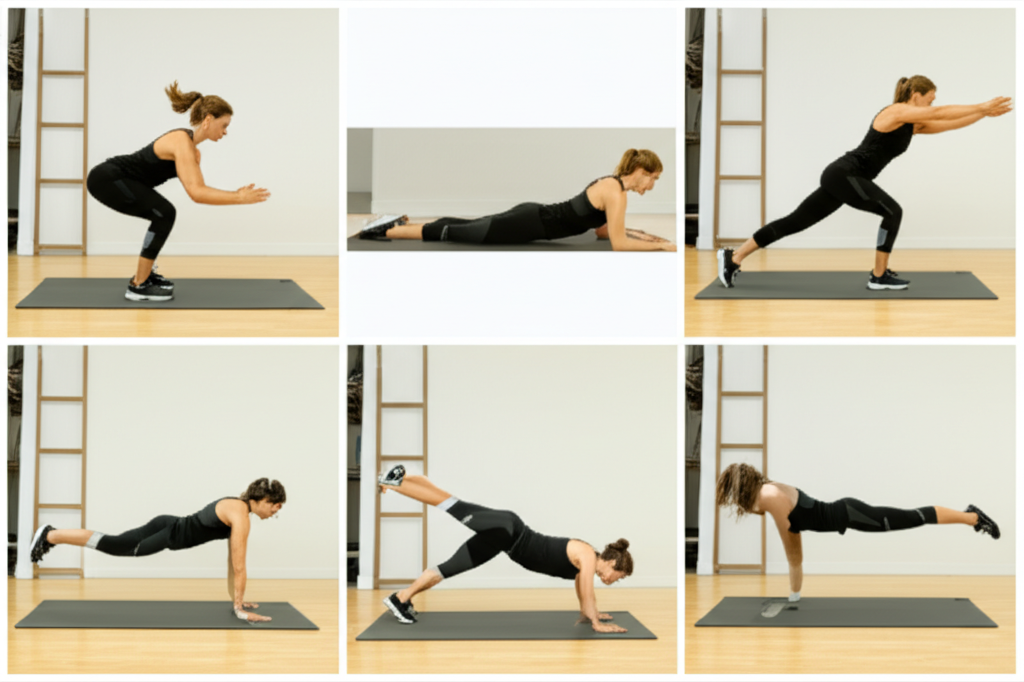 홈트 운동을 하는 모습