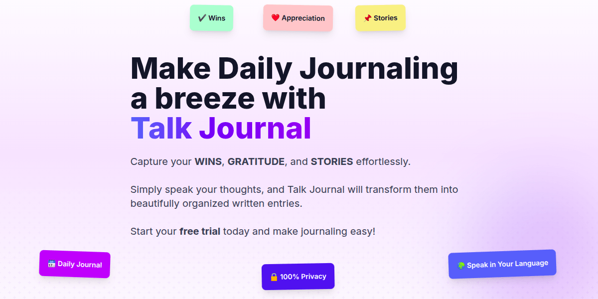 Captura de Talk Journal
