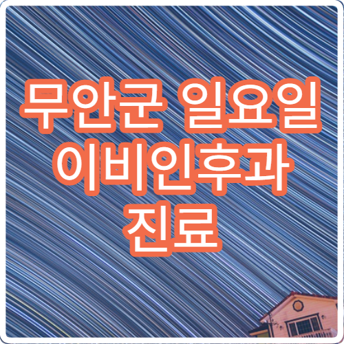 무안군 일요일 이비인후과 진료 병원 – 인후통, 중이염, 코막힘, 편도염 주말 진료 안내