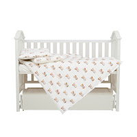 Детское сменное постельное белье 4 эл Twins Satin Limited Nighty Bears бежевый светлый