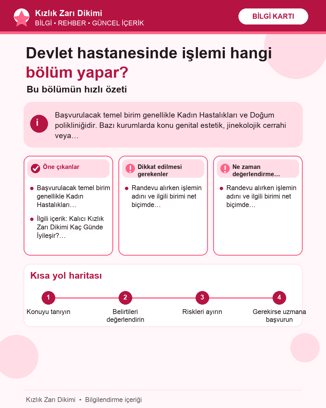 Devlet hastanesinde işlemi hangi bölüm yapar?