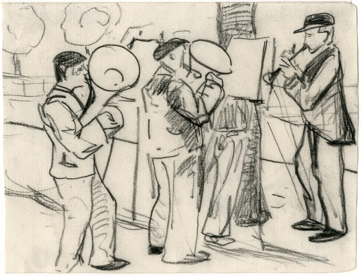 Drie straatmuzikanten