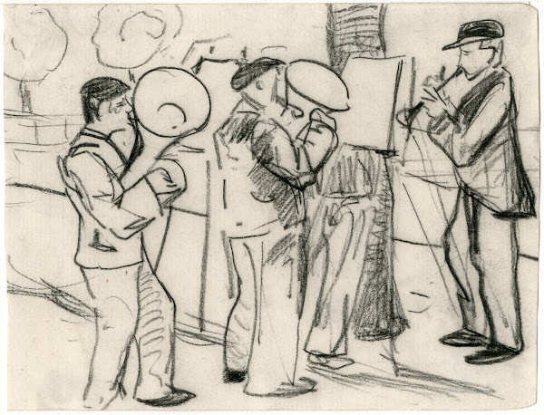 Drie straatmuzikanten
