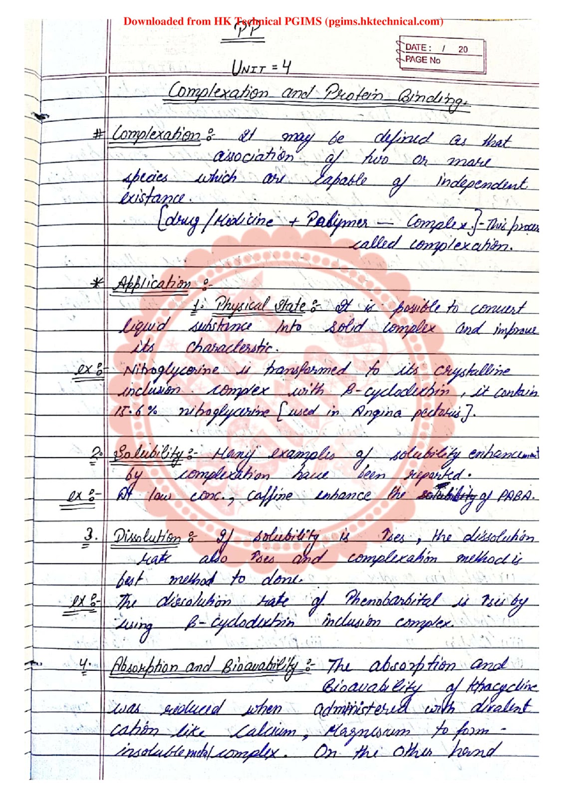 Physical pharmaceutics unit 4 3rd Semester B.Pharmacy ,BP302T Physical Pharmaceutics I,BPharmacy,Handwritten Notes,Previous Year's Question Papers,BPharm 3rd Semester,Important Exam Notes,B.pharmacy 3rd semester,