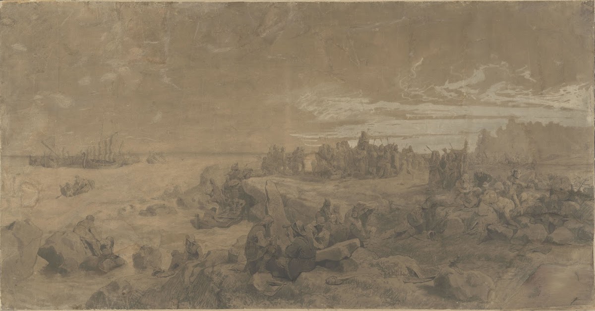 Vikings setting up a Memorial Stone to the Fallen 1857 1858