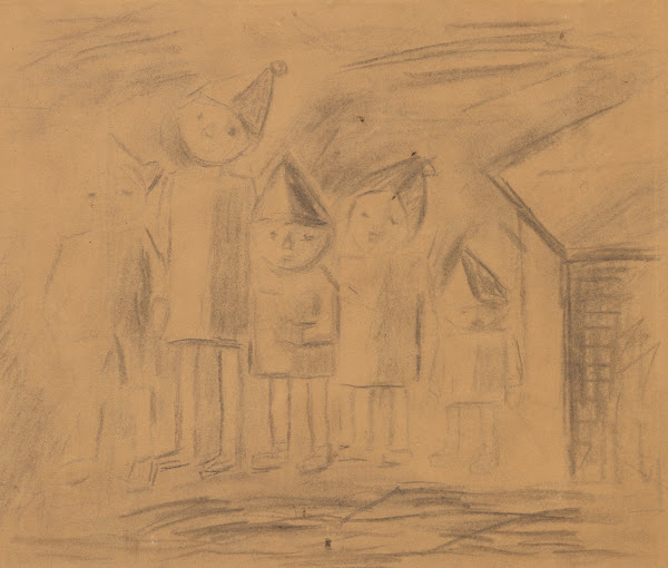 Pięcioro dzieci stojących rzędem 1928