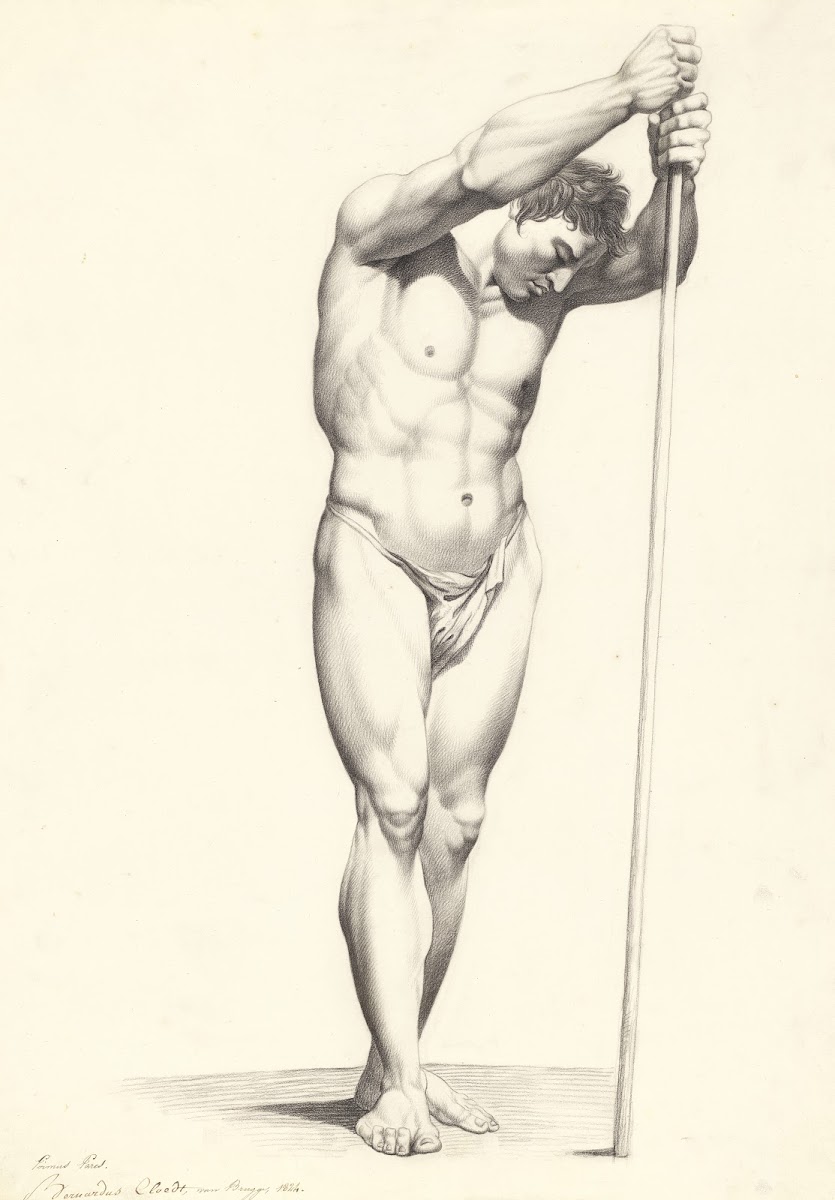 Standing male nude holding a stick 1824