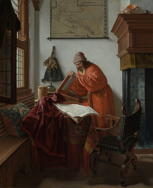 Interior with a man in a Japanese robe ca 1668 1675