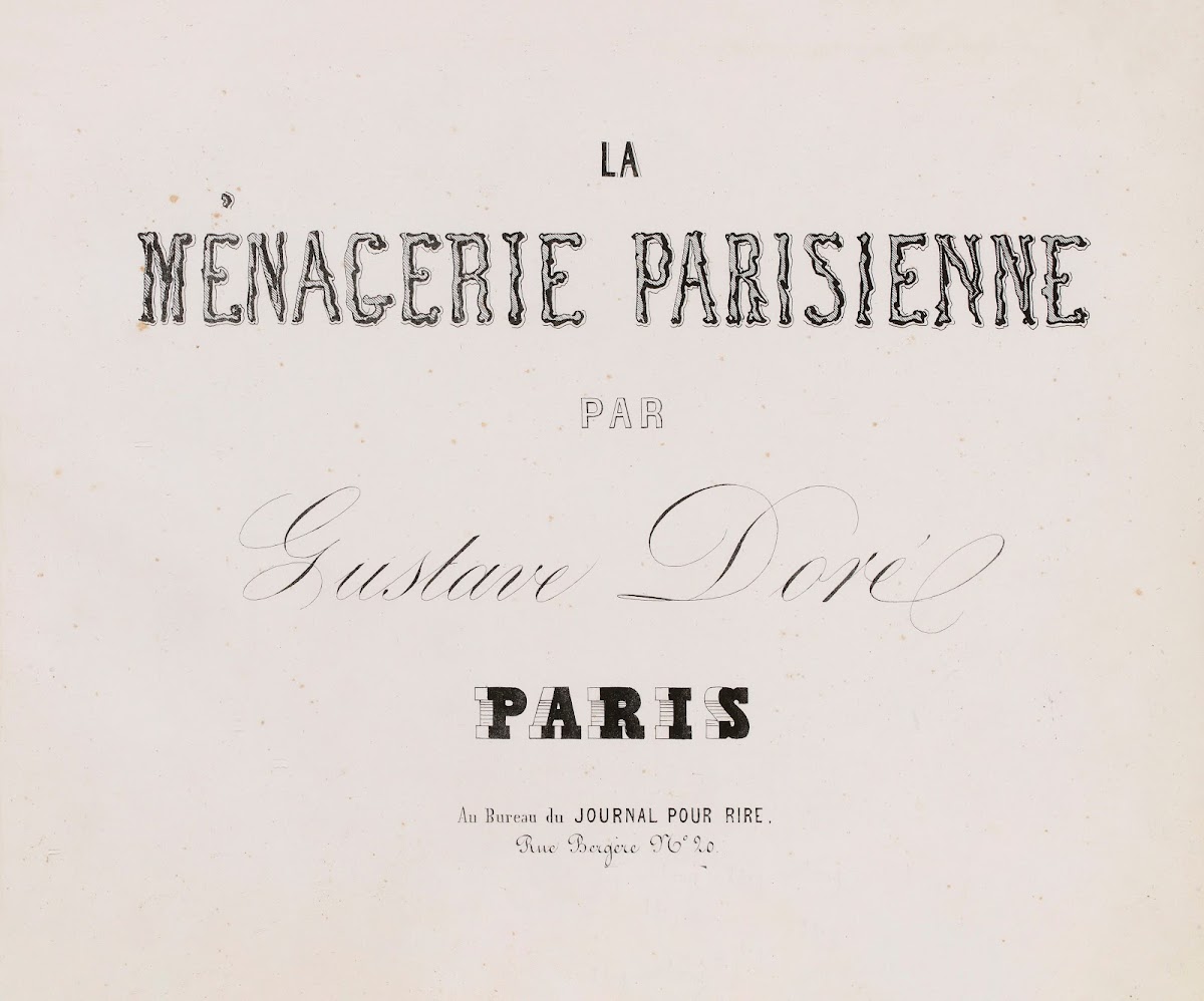 La ménagerie parisienne Premier tirage Pl01 1854