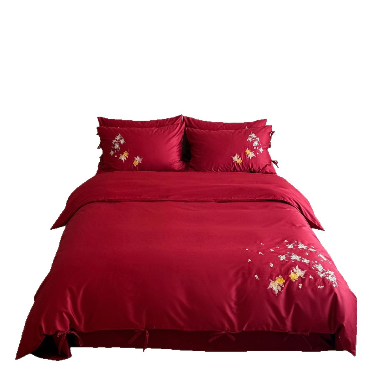 4-piece bedding set, 100s long-staple cotton, floral pattern
