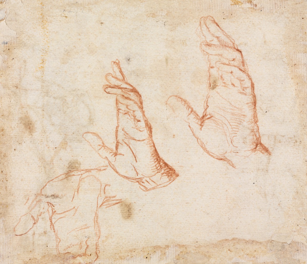 Study of Hands verso c 1590