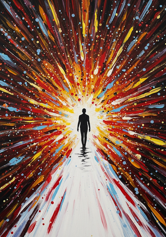 Abstract Path of Color | Energetic Journey Silhouette